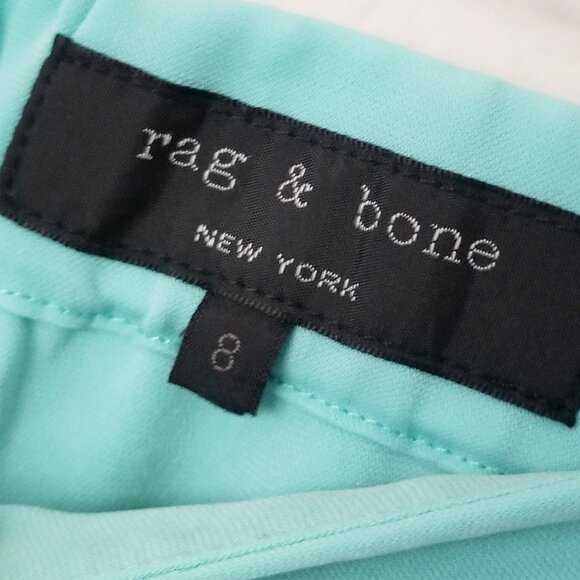 Rag & Bone Jess Short in Aqua Sky Blue Size 8 $255 USA Designer Flowy Curved Hem - Picture 11 of 16